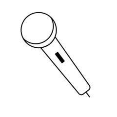 Microphone Music icon, outline style