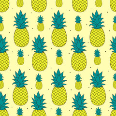 seamless background with pineapple