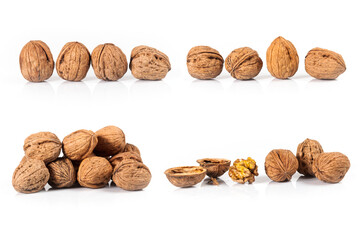 composite of walnut isolated on white background