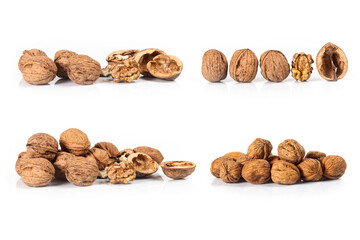 composite of walnut isolated on white background