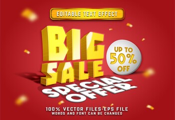 big sale text effect premium vectors