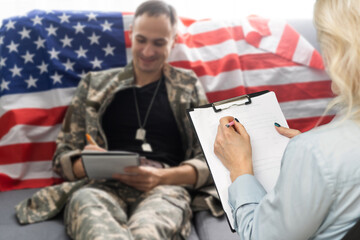 psychologist for the US military, flag of america