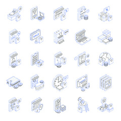 Modern Isometric Icons of Shopping