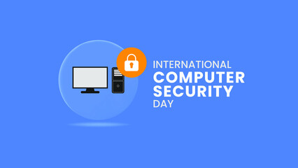 Vector graphic of international computer security day greeting text. Suitable for making greeting card on international computer security day events