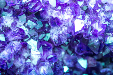 Blue Crystal Mineral Stone. Gems. Mineral crystals in the natural environment. Texture of precious...