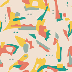 Abstract seamless pattern in pastel colors - 506047238