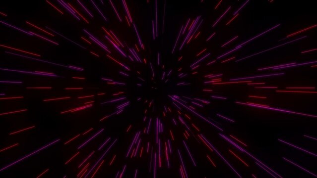 Warp speed background, light rays, representing space travel, or digital space.4k motion design.
