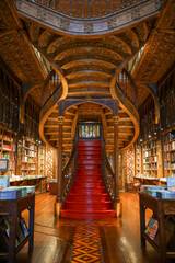 Obraz premium Livraria Lello e Irmão is considered one of the most beautiful bookstores in the world.