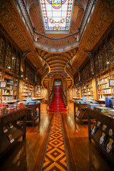 Fototapeta premium Livraria Lello e Irmão is considered one of the most beautiful bookstores in the world.
