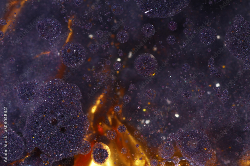 Wall mural macro texture of oil,water and soap