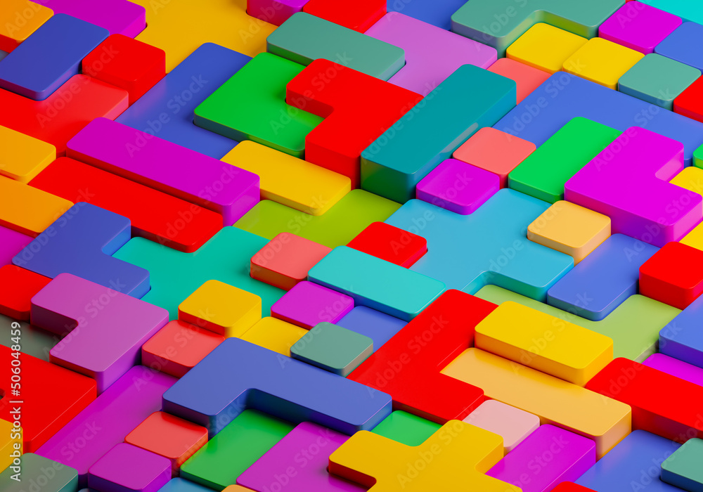 Poster kids abstract texture. geometric children's pattern. multicolored texture from constructor. pattern 