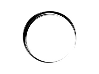 Grunge circle made of black ink.Black circle made of black paint.