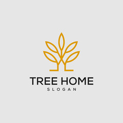 abstract house logo. tree icon