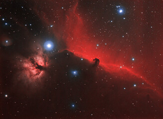 Fototapeta na wymiar The Horsehead and Flame nebulae (Barnard 33)