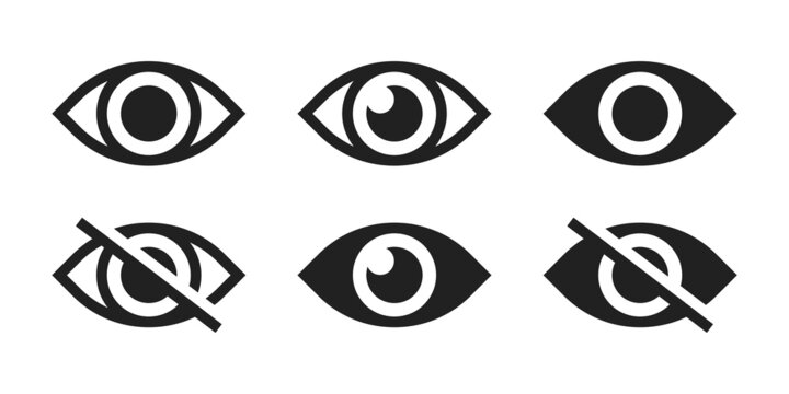 Eyes icon vector collection. Look and Vision icons.