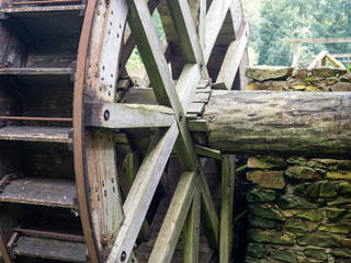 Traditional water wheel in the mill, Watermill, Poland © MateuszKuca
