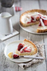Appetizing beautiful cupcake, beautiful still life with a delicious cake on the table. Sweet delicacy berry pudding in a pastry shop. beautiful food