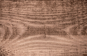 Background of wooden brown vintage planks as abstract copy space for texture