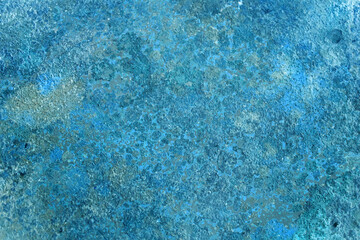 Fototapeta na wymiar Blue wall background with abstract spots. Beautiful pearly texture, abstract wall surface background, vintage surface texture with copy space, unusual spotty surface.