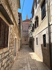 Street in the historic town of Stari Grad on the island of Hvar in Croatia