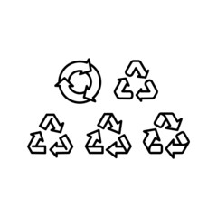 Recycle Icon Set Vector Symbol Design Illustration