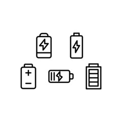 Battery Icon Set Vector Symbol Design Illustration