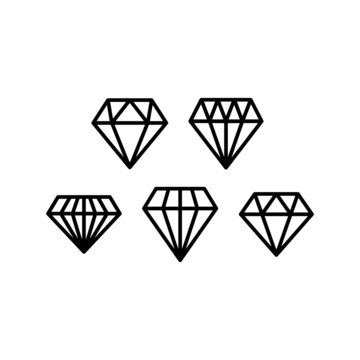 Diamond Icon Set Vector Symbol Design Illustration