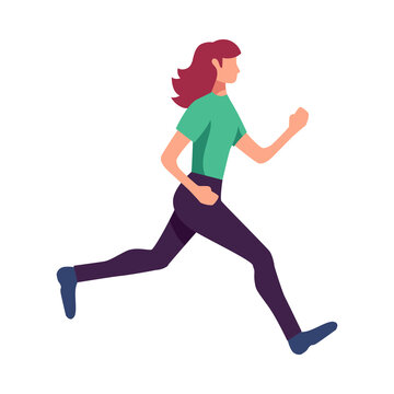 Running Woman Sport Composition