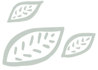 Boho leaf shape and line abstract organic hand drawn illustration