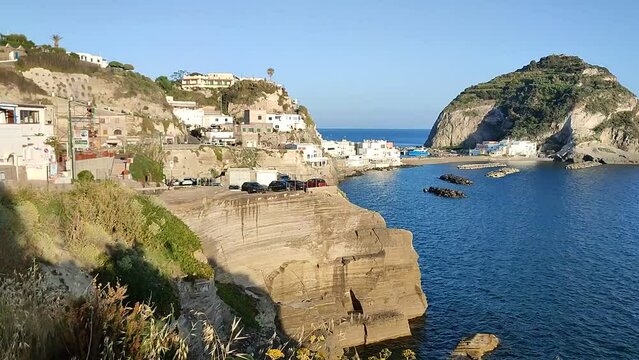 Ischia - Panoramica della Baia di Sant'Angelo dalla strada