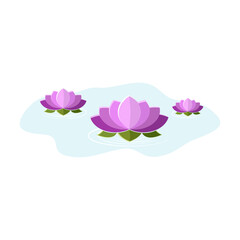 Obraz premium Lily lotus flower vector illustration