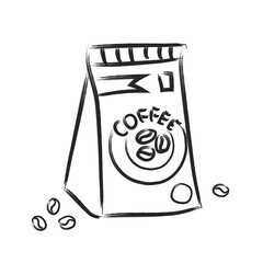 illustration of a pack of coffee beans
