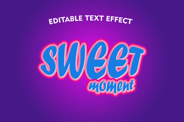 Fully editable pink moment sweet text