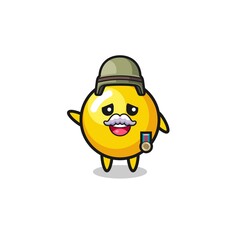 cute egg yolk as veteran cartoon