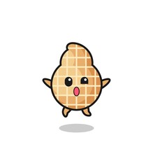 peanut character is jumping gesture