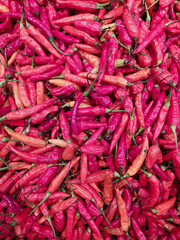 pile of red chili in the market
