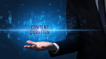 Hand holding social media related inscription