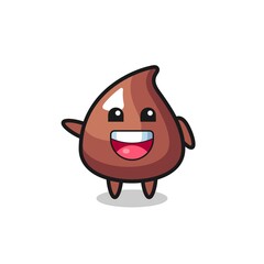 happy choco chip cute mascot character