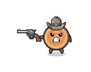 the wood grain cowboy shooting with a gun