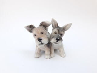 Fototapeta na wymiar Vintage porcelain figurine - two dogs