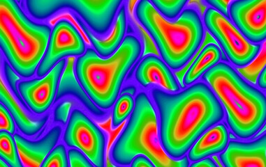 Stunning Colorful Seamless 3D Chaotic Twisted Pattern for Abstract Background