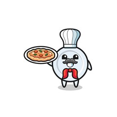 plate character as Italian chef mascot