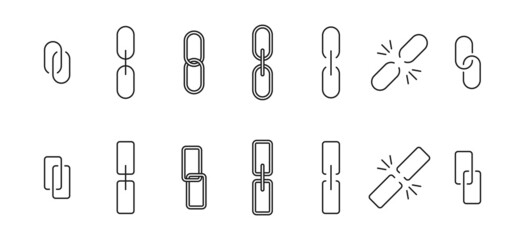 Link line icon set. Share button symbols. Vector EPS 10