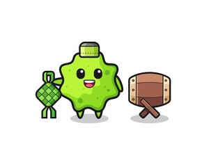 splat muslim character are celebrating Eid Al Fitr