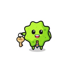 cute splat as a real estate agent mascot