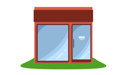 Boutique, shop or pharmacy building flat design vector illustration