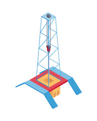 Isometric Oil Derrick Composition