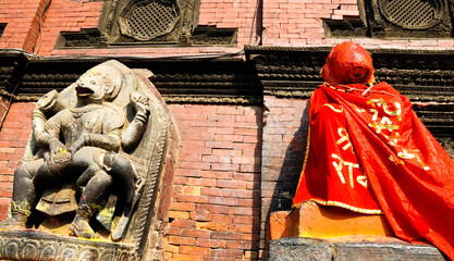  A Hindu Deity at Bhaktapur Durbar Square, Nepal
