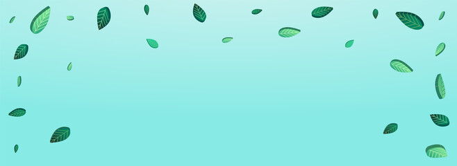 Lime Leaf Fresh Vector Panoramic Blue Background