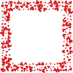 Maroon Color Hearts Vector White Backgound.